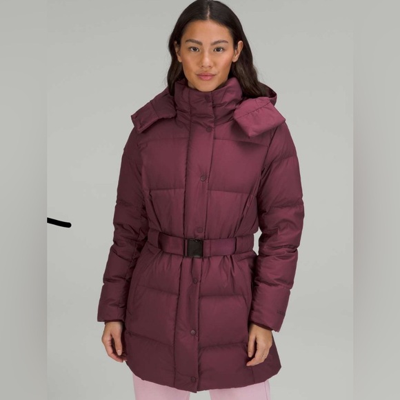 Lululemon Wunder Puff Waist Down Puffer Jacket in Cassis Plum Purple‎ Sz 8 - Picture 1 of 16